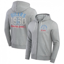 Men Tennessee Titans Heather Gray Vintage Stripe Full Zip Hoodie