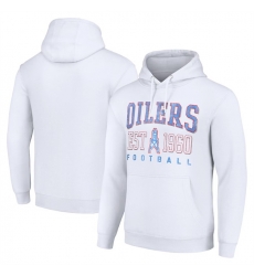 Men Tennessee Titans White Throwback Logo Pullover Hoodie