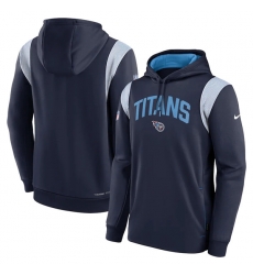 Men's Tennessee Titans Navy Sideline Stack Performance Pullover Hoodie 002