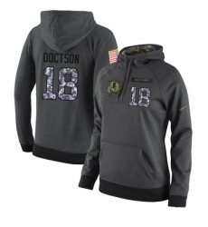 NFL Womens Nike Washington Redskins 18 Josh Doctson Stitched Black Anthracite Salute to Service Player Performance Hoodie