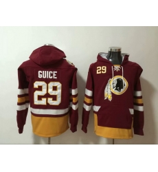 Men Nike Washington Redskins Derrius Guice 29 NFL Winter Thick Hoodie