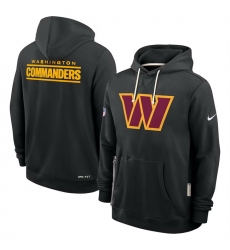 Men Washington Commanders Black Sideline Standard Issue Initial Home Dri FIT Pullover Hoodie