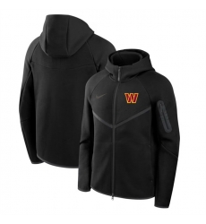 Men Washington Commanders Black Tech Fleece Full Zip Windrunner Hoodie