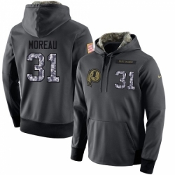 NFL Nike Washington Redskins 31 Fabian Moreau Stitched Black Anthracite Salute to Service Player Performance Hoodie