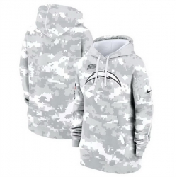 Women Los Angeles Chargers 2024 Arctic Camo Salute To Service Club Fleece Pullover Hoodie