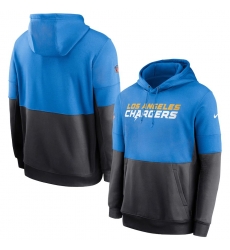 Men Los Angeles Chargers Nike Sideline Impact Lockup Performance Pullover Hoodie Powder Blue Navy