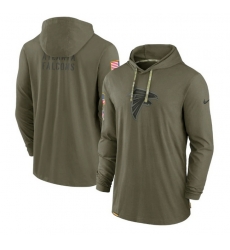 Men Atlanta Falcons 2022 Olive Salute To Service Tonal Pullover Hoodie