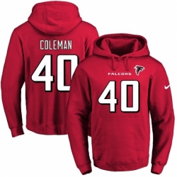 NFL Mens Nike Atlanta Falcons 40 Derrick Coleman Red Name Number Pullover Hoodie