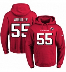 NFL Mens Nike Atlanta Falcons 55 Paul Worrilow Red Name Number Pullover Hoodie