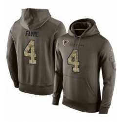 NFL Nike Atlanta Falcons 4 Brett Favre Green Salute To Service Mens Pullover Hoodie