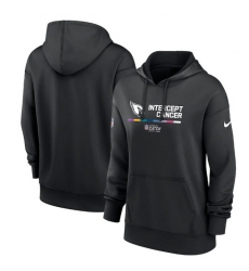 Women Arizona Cardinals 2022 Black NFL Crucial Catch Therma Performance Pullover Hoodie