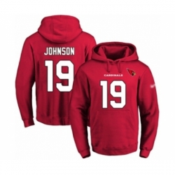 Football Mens Arizona Cardinals 19 KeeSean Johnson Red Name Number Pullover Hoodie