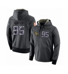 Football Mens Arizona Cardinals 95 Rodney Gunter Stitched Black Anthracite Salute to Service Player Performance Hoodie