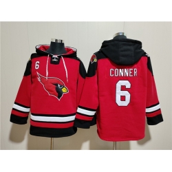 Men Arizona Cardinals 6 James Conner Red Ageless Must Have Lace Up Pullover Hoodie