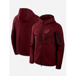 Men Arizona Cardinals Red Tech Fleece Full Zip Windrunner Hoodie