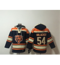 Men Chicago Bears   54 Brian Urlacher Navy Ageless Must Have Lace Up Pullover Hoodie
