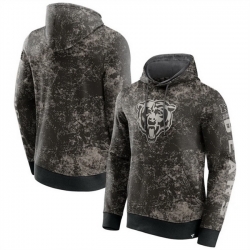 Men Chicago Bears Black Gray Blackout Tonal Pullover Hoodie