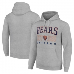 Men Chicago Bears Grey Throwback Logo Pullover Hoodie