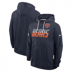 Men Chicago Bears Navy Sideline Standard Issue Top Prospect Dri FIT Hoodie