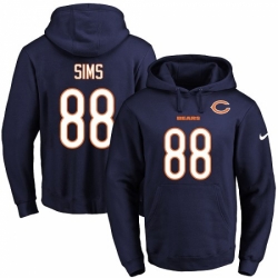 NFL Mens Nike Chicago Bears 88 Dion Sims Navy Blue Name Number Pullover Hoodie