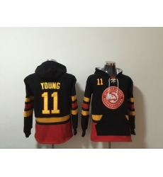 Men Atlanta Hawks #11 Trae Young Black All Stitched Hoody