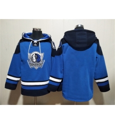 Men Dallas Mavericks Blank Navy Ageless Must Have Lace Up Pullover Hoodie