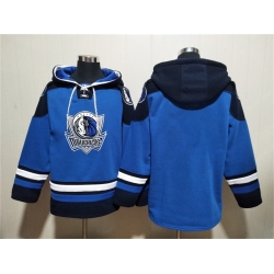 Men Dallas Mavericks Blank Navy Ageless Must Have Lace Up Pullover Hoodie