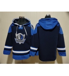 Men Dallas Mavericks Navy Black Lace Up Pullover Hoodie Men Dallas Mavericks Navy Black Lace Up Pullover Hoodie