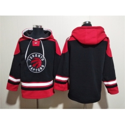 Men Toronto Raptors Blank Black Red Lace Up Pullover Hoodie
