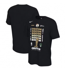 Men Boston Celtics Black 2024 Finals Champions Celebration Expressive T Shirt