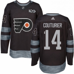 Mens Adidas Philadelphia Flyers 14 Sean Couturier Authentic Black 1917 2017 100th Anniversary NHL Jersey 
