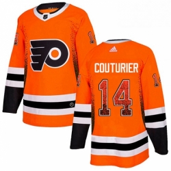 Mens Adidas Philadelphia Flyers 14 Sean Couturier Authentic Orange Drift Fashion NHL Jersey 