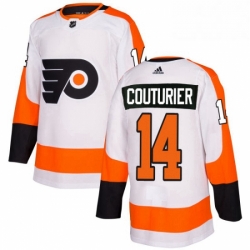 Mens Adidas Philadelphia Flyers 14 Sean Couturier Authentic White Away NHL Jersey 