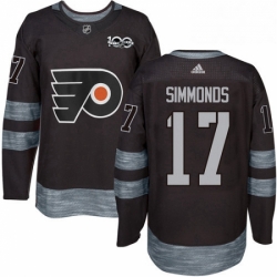 Mens Adidas Philadelphia Flyers 17 Wayne Simmonds Authentic Black 1917 2017 100th Anniversary NHL Jersey 