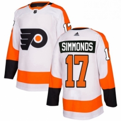 Mens Adidas Philadelphia Flyers 17 Wayne Simmonds Authentic White Away NHL Jersey 