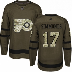 Mens Adidas Philadelphia Flyers 17 Wayne Simmonds Premier Green Salute to Service NHL Jersey 
