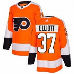 Mens Adidas Philadelphia Flyers 37 Brian Elliott Authentic Orange Home NHL Jersey 