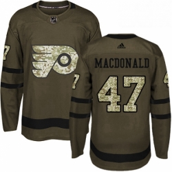 Mens Adidas Philadelphia Flyers 47 Andrew MacDonald Premier Green Salute to Service NHL Jersey 