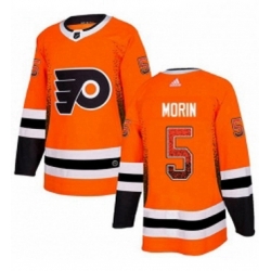 Mens Adidas Philadelphia Flyers 5 Samuel Morin Authentic Orange Drift Fashion NHL Jersey 