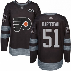 Mens Adidas Philadelphia Flyers 51 Cole Bardreau Authentic Black 1917 2017 100th Anniversary NHL Jersey 