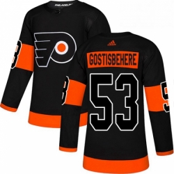Mens Adidas Philadelphia Flyers 53 Shayne Gostisbehere Premier Black Alternate NHL Jersey 
