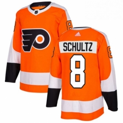 Mens Adidas Philadelphia Flyers 8 Dave Schultz Authentic Orange Home NHL Jersey 