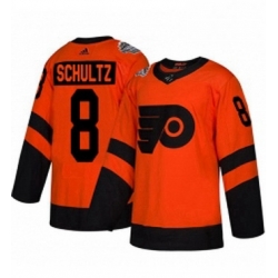 Mens Adidas Philadelphia Flyers 8 Dave Schultz Orange Authentic 2019 Stadium Series Stitched NHL Jersey 