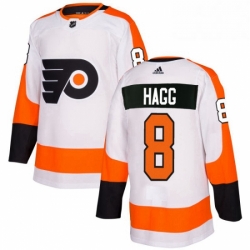 Mens Adidas Philadelphia Flyers 8 Robert Hagg Authentic White Away NHL Jersey 