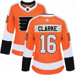 Womens Adidas Philadelphia Flyers 16 Bobby Clarke Authentic Orange Home NHL Jersey 