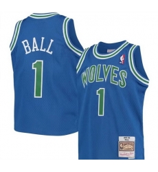 Men Minnesota Timberwolves 1 LaMelo Ball 2026 Blue Throwback Swingman Stitched Jersey Men Minnesota Timberwolves 1 LaMelo Ball 2026 Blue Throwback Swingman Stitched Jersey