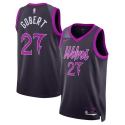 Men Minnesota Timberwolves 27 Rudy Gobert Purple 2025 26 City Edition Stitched Jersey