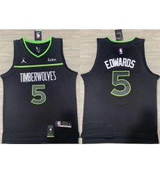 Men Minnesota Timberwolves 5 Anthony Edwards Black Stitched Jersey
