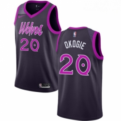 Mens Nike Minnesota Timberwolves 20 Josh Okogie Swingman Purple NBA Jersey City Edition 