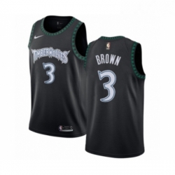 Mens Nike Minnesota Timberwolves 3 Anthony Brown Authentic Black Hardwood Classics Jersey 